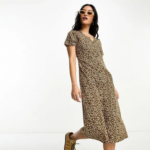 knee length dresses for ladies Asos Edition Textured Drape Midi Shirt Dress With Tie Detail In Orange